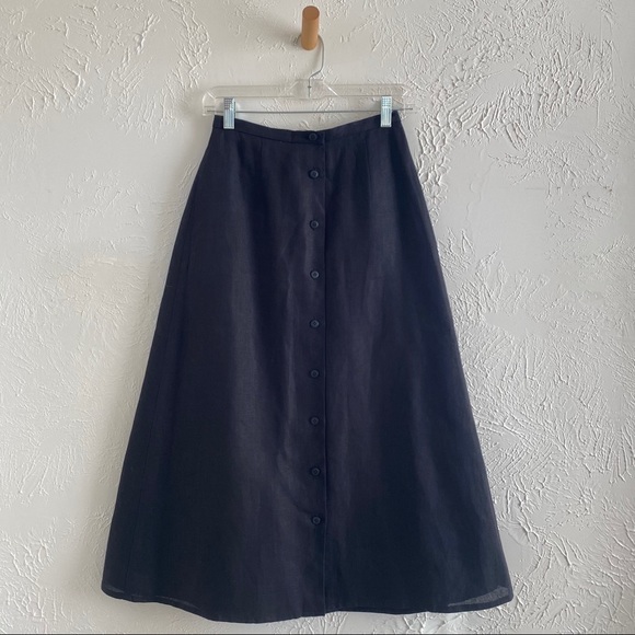 Vintage Dresses & Skirts - Irish linen skirt • button up midi
